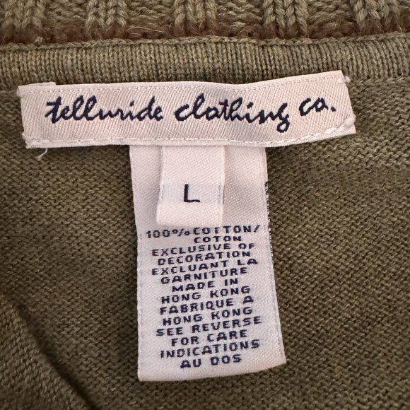 Telluride Clothing co. size large green button up sweater - Picture 3 of 5